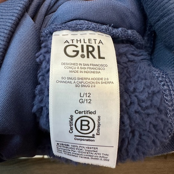 Athleta Girl ‘So Snug Sherpa Hoodie 2.0’ in Blue (Size L/12) - Picture 6 of 6